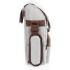 PICNIC TIME 2 Bottle Insulated Wine Bag with Cheese Board and Knife Set – Wine Picnic Bag – Distressed Waxed Canvas Wine Tote, (Khaki Green with Brown Accents)(White)