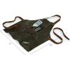 PICNIC TIME BBQ Apron with Tools & Bottle Opener, Distressed Waxed Canvas Apron for Grilling and Cooking with BBQ Spatula & Tongs Numerous Pockets and Neck and Waist Straps (Khaki Green)