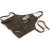 PICNIC TIME BBQ Apron with Tools & Bottle Opener, Distressed Waxed Canvas Apron for Grilling and Cooking with BBQ Spatula & Tongs Numerous Pockets and Neck and Waist Straps (Khaki Green)