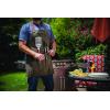 PICNIC TIME BBQ Apron with Tools & Bottle Opener, Distressed Waxed Canvas Apron for Grilling and Cooking with BBQ Spatula & Tongs Numerous Pockets and Neck and Waist Straps (Khaki Green)