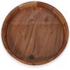 PICNIC TIME Barista Serving Tray with Glass Insert, Round Acacia Wood Cheese Board, Serving Platter with Handles, (Acacia Wood)