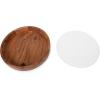 PICNIC TIME Barista Serving Tray with Glass Insert, Round Acacia Wood Cheese Board, Serving Platter with Handles, (Acacia Wood)