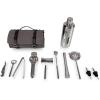PICNIC TIME Barkeep Bar Tool Roll Up Kit, Professional Bartender Set, Travel Bar Set, (Gray with Black Accents)