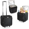 PICNIC TIME Bodega Rolling Wine Cooler, Insulated 12-Bottle Wine Cooler with Wheels, Outdoor Portable Rolling Ice Chest with Water-Resistant Liner, Telescopic Handle and, Large Pockets, (Black)(Cooler)