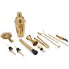 PICNIC TIME Carousel 13-Piece Bar Tool Set, Cocktail Shaker Set, Mixology Bartender Kit with Lazy Susan Stand, (Acacia Wood and Gold)