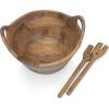 PICNIC TIME Ciotola Serving Bowl, Salad Bowl, Wooden Mixing Bowl, (Mango Wood)