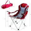 PICNIC TIME Coca-Cola Enjoy Coke Reclining Camp Chair, Beach Chair for Adults, Sports Chair with Carry Bag, (Dark Red)