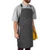 PICNIC TIME Collins Mixologist Apron Made in Black Waxed Canvas Vegan Leather with Corkscrew and Bottle Opener, Features Numerous Pockets and Folds to Easy-to-Carry Tote (Gray with Black Accents)
