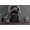 PICNIC TIME Collins Mixologist Apron Made in Black Waxed Canvas Vegan Leather with Corkscrew and Bottle Opener, Features Numerous Pockets and Folds to Easy-to-Carry Tote (Gray with Black Accents)