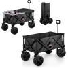 PICNIC TIME Disney Mickey Mouse Adventure Wagon Elite All-Terrain Beach Wagon withTable Top Lid & Soft Cooler Liner, Utility Wagon, Garden Wagon, (Dark Gray)