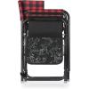 PICNIC TIME Disney Mickey Mouse Outdoor Directors Chair with Side Table, Beach Chair for Adults, Camping Chair with Table, (Red & Black Buffalo Plaid Pattern)