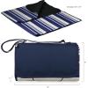 PICNIC TIME Disney Pixar Luca Blanket Tote Outdoor Picnic Blanket, Beach Blanket, Camping Blanket, (Blue Stripe Pattern with Navy Flap)