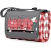 PICNIC TIME Disney Pixar Ratatouille Blanket Tote Outdoor Picnic Blanket, Beach Blanket, Camping Blanket, (Red & White Gingham Pattern with Gray Flap) Large