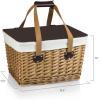 PICNIC TIME Disney Pixar Ratatouille Canasta Wicker Picnic Basket with Lid, Small Picnic Basket for 2, (Beige Canvas with Blue Gingham Lid)