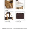 PICNIC TIME Disney Pixar Ratatouille Canasta Wicker Picnic Basket with Lid, Small Picnic Basket for 2, (Beige Canvas with Blue Gingham Lid)