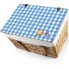 PICNIC TIME Disney Pixar Ratatouille Canasta Wicker Picnic Basket with Lid, Small Picnic Basket for 2, (Beige Canvas with Blue Gingham Lid)
