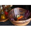 PICNIC TIME Fabio Viviani Mescolare Large Salad Bowl with Integrated Serving and Tossing Tools, (Acacia Wood)