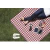 PICNIC TIME Friends Central Perk Vista Outdoor Picnic Blanket & Tote, Beach Blanket, Camping Blanket, (Red & White Gingham Pattern with Navy Blue Exterior)