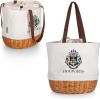 PICNIC TIME Harry Potter Hogwarts Coronado Canvas and Willow Basket Tote, Picnic Tote Bag, Beach Tote, (Beige Canvas) 14.17 x 11.42 x 13.4