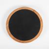 PICNIC TIME Insignia Slate Serving Board with Cheese Tools, Charcuterie and Wood Cutting Set, (Acacia Wood & Slate Black with Gold Accents), Large