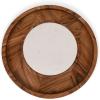 PICNIC TIME Isla Serving Platter with Marble Cheeseboard Insert, Acacia Wood Charcuterie Board Set, Round Serving Chopping Tray, (Acacia Wood with Marble)