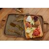 PICNIC TIME Monterey Travel Cheese Knife Set, Distressed Waxed Canvas Bag with Cheese Knives and Cutting Board, Portable Travel Utensils Case, Camping Cutlery with Waxed Canvas Case (Khaki Green)