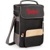 PICNIC TIME NCAA Duet Insulated Wine and Cheese Tote(Black with Gray Accents)