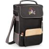 PICNIC TIME NCAA Duet Insulated Wine and Cheese Tote(Black with Gray Accents)