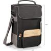 PICNIC TIME NCAA Duet Wine & Cheese Tote(Black With Gray Accents)