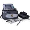 PICNIC TIME NCAA Unisex-Adult NCAA Buccaneer Portable Charcoal Grill & Cooler Tote(Black with Gray Accents)