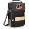 PICNIC TIME NFL Unisex-Adult NFL Duet Wine and Cheese Tote Bag, Insulated Wine Bag with Cheese Board(Black)