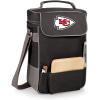 PICNIC TIME NFL Unisex-Adult NFL Duet Wine and Cheese Tote Bag, Insulated Wine Bag with Cheese Board(Black)