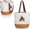 PICNIC TIME NHL Coronado Canvas and Willow Basket, Picnic Bag, Beach Tote(Beige Canvas)