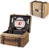PICNIC TIME NHL Unisex-Adult NHL Champion Picnic Basket for 2, Large Wicker Picnic Set with Cutlery Service Kit(Black With Brown Accents)