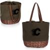 PICNIC TIME NHL Unisex-Adult NHL Coronado Canvas and Willow Basket Tote, Picnic Tote Bag, Beach Tote(Khaki Green)