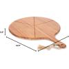 PICNIC TIME Napoletana Acacia Wood Pizza Cutter Board and Pizza Peel Paddle, 22 Inch Round Pizza Cutting Board with Grooves for Perfect Slices, Wooden Pizza Serving Board, Charcuterie or Bread Tray