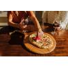 PICNIC TIME Napoletana Acacia Wood Pizza Cutter Board and Pizza Peel Paddle, 22 Inch Round Pizza Cutting Board with Grooves for Perfect Slices, Wooden Pizza Serving Board, Charcuterie or Bread Tray