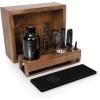 PICNIC TIME Old Fashioned Bar Set, Professional Bartender Kit, Cocktail Shaker Set, Bar Accessories with Wood Gift Box, (Mango Wood)