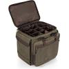 PICNIC TIME Somm – 12 Bottle Insulated Waxed Canvas Wine Bag with Rolling Cart, (Khaki Green with Brown Accents)