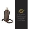 PICNIC TIME Waxed Canvas Wine Tote, Distressed Waxed Canvas Tote Bag, Fully Insulated Wine Bag, Durable Bottle Carrier Bag for Gifts and Travel, (Khaki Green)