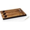 PICNIC TME Delio Cheese Board and Knife Set, Charcuterie Board Set, Acacia Wood Cutting Board with Cheese Knife and Markers, (Acacia Wood)
