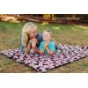 Picnic TIME Disney Mickey Mouse Blanket Tote Outdoor Picnic Blanket, Beach Blanket, Camping Blanket, (Red with Black Pattern)