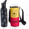 Picnic TIME Disney Winnie The Pooh Bottle Cooler Tote with Bottle, Insulated Water Bottle Carrier, (Red & Yellow)