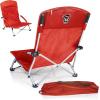 Picnic TIME NCAA Tranquility Beach Chair with Carry Bag – Low Beach Chair for Adults – Low Lawn Chair(Red)