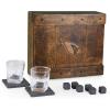 Picnic TIME NFL Whiskey Box Gift Set, Whiskey Glasses Set of 2, Whiskey Stones Gift Set(Engraved Team Logo – Oak Wood)