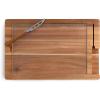 Picnic TIME Ventana Cheese Board and Knife Set, Tempered Glass and Acacia Cheese Boards Charcuterie Boards, Serving Platter, (Acacia Wood)