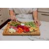 Picnic TIME Ventana Cheese Board and Knife Set, Tempered Glass and Acacia Cheese Boards Charcuterie Boards, Serving Platter, (Acacia Wood)
