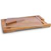 Picnic TIME Ventana Cheese Board and Knife Set, Tempered Glass and Acacia Cheese Boards Charcuterie Boards, Serving Platter, (Acacia Wood)