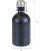 Stainless Steel 64-Ounce Beer Growler by LEGACY – a Picnic Time Brand, Silver Finish(Black Matte Finish)
