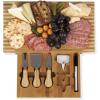 TOSCANA – a Picnic Time brand Concavo Cheese Board and Knife Set, Charcuterie Board Set, Wood Cutting Board, (Bamboo)